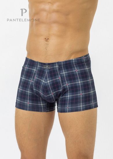 Трусы мужские боксеры Pantelemone PMH-1221, клетка темно-синяя