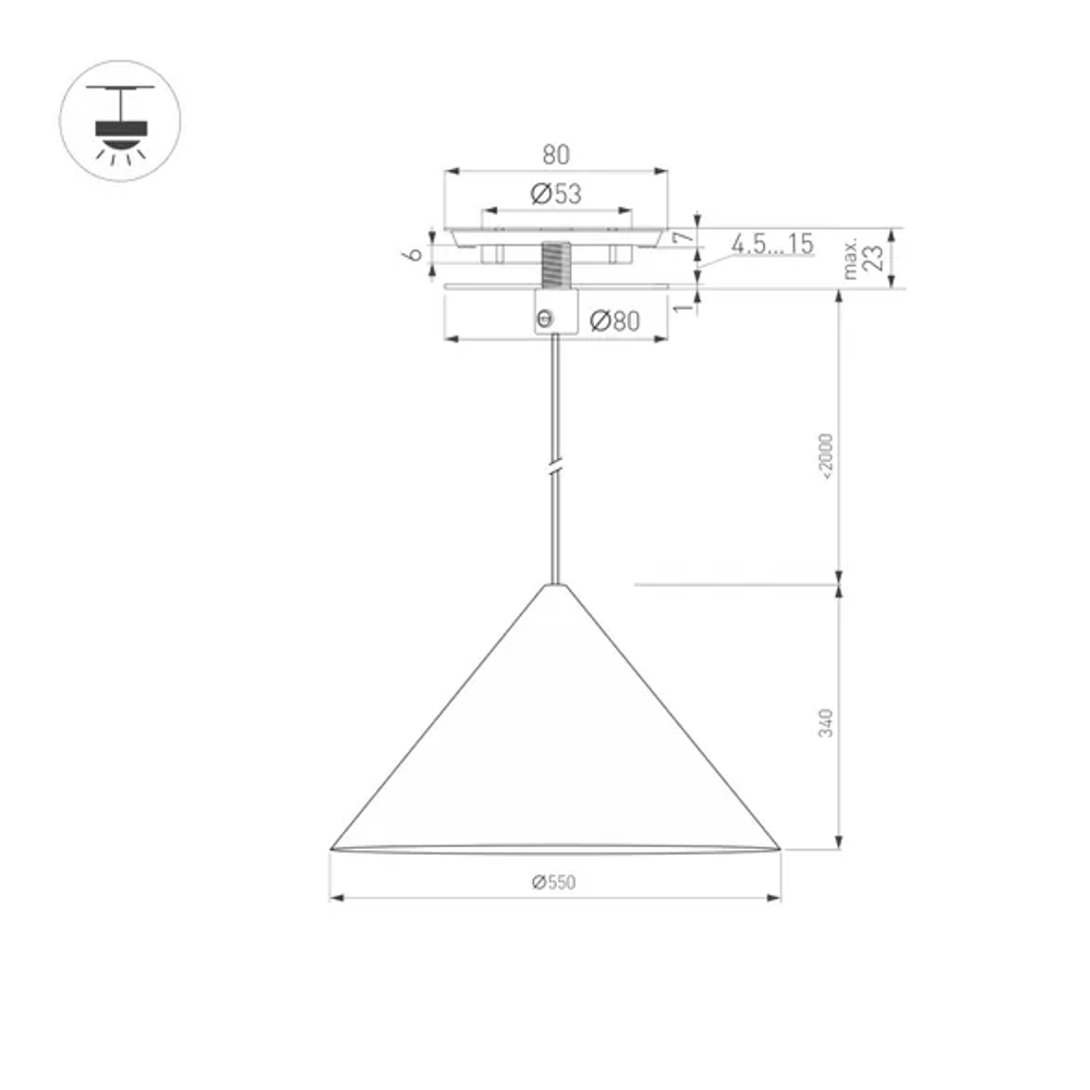 Светильник SP-MAKOTO-R550-14W Warm3000 (WH, 36 deg, 230V, TRIAC) (Arlight, IP20 Металл, 3 года) 054410