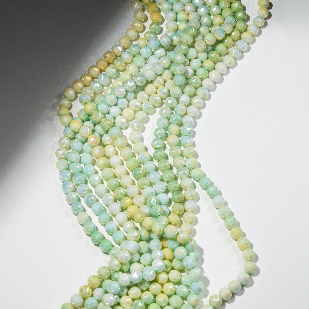 Хрустальные бусины, оттенок "Весна", 8мм, шар, микроогранка