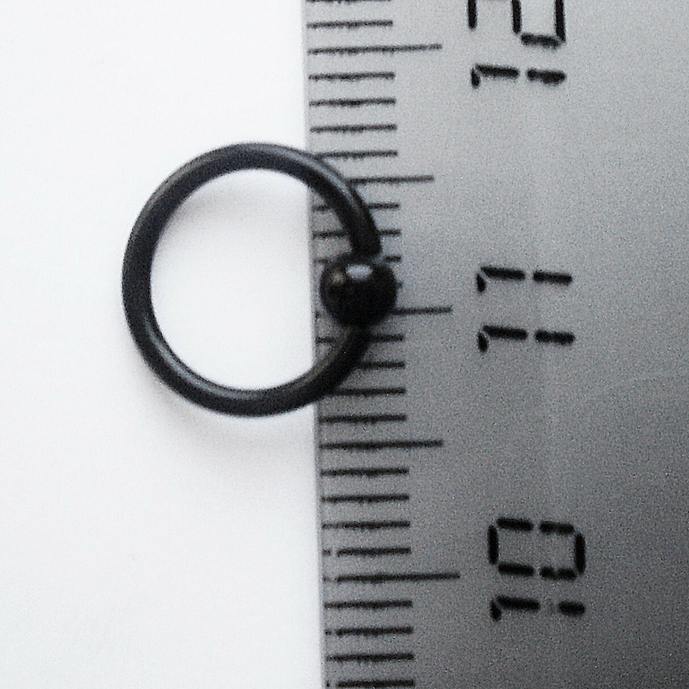 Кольцо сегментное, диаметр 10 мм с шариком 3 мм, толщина 1,2 мм. Сталь 316L, титановое покрытие. 1 шт