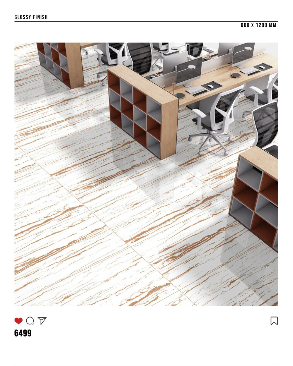 Керамогранит glossy №6, 60х120, 6499