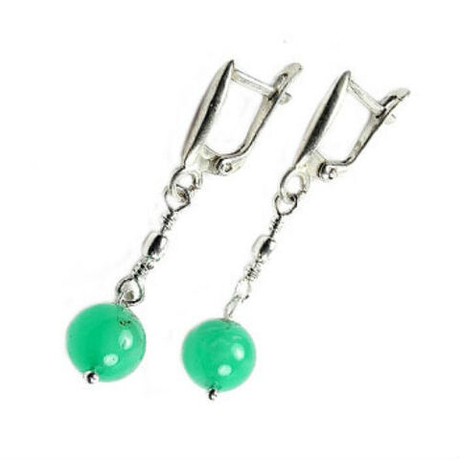 Серьги "Бон-бон 8" хризопраз