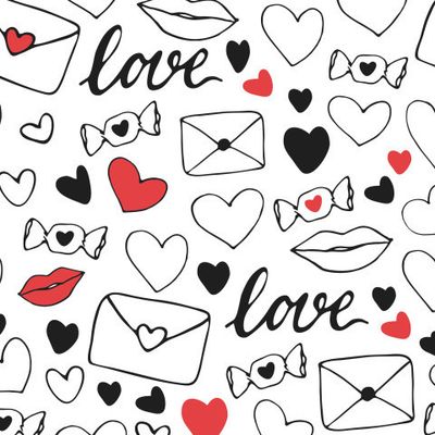 Любовная тема.Сердечки,губы,любовные письма,конфеты