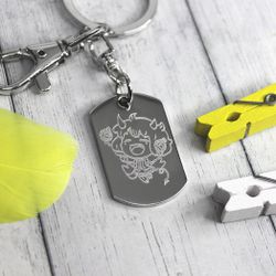 Стальной мини брелок с гравировкой на заказ