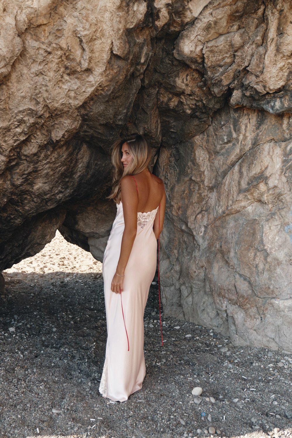 Комбине на бретелях red