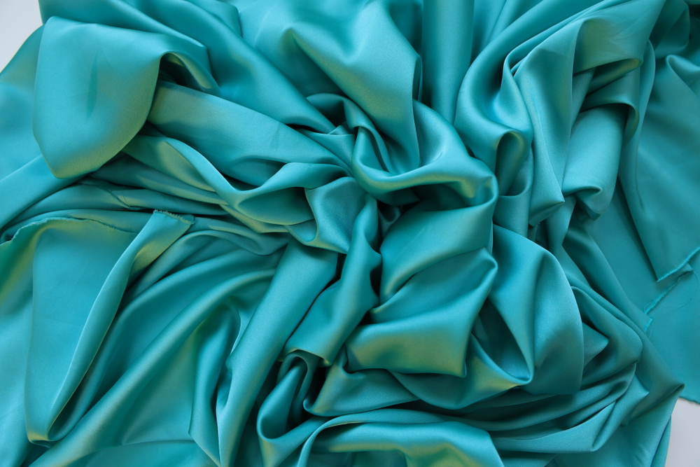 Шелк однотонный бирюзовый