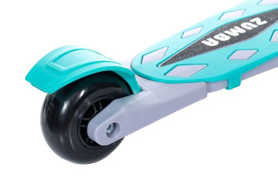 Самокат трехколесный со светящимися колесами Micar Zumba 2022 серый, голубой