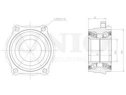 Ступица задняя (без ABS) UNIO HUB-20137