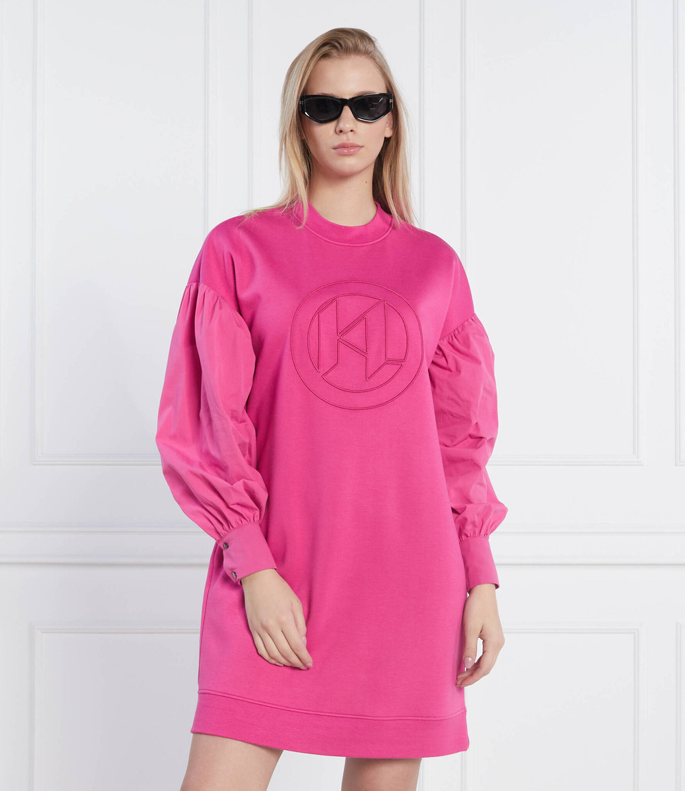 платье fabric mix Karl Lagerfeld - фуксия(226W1351)