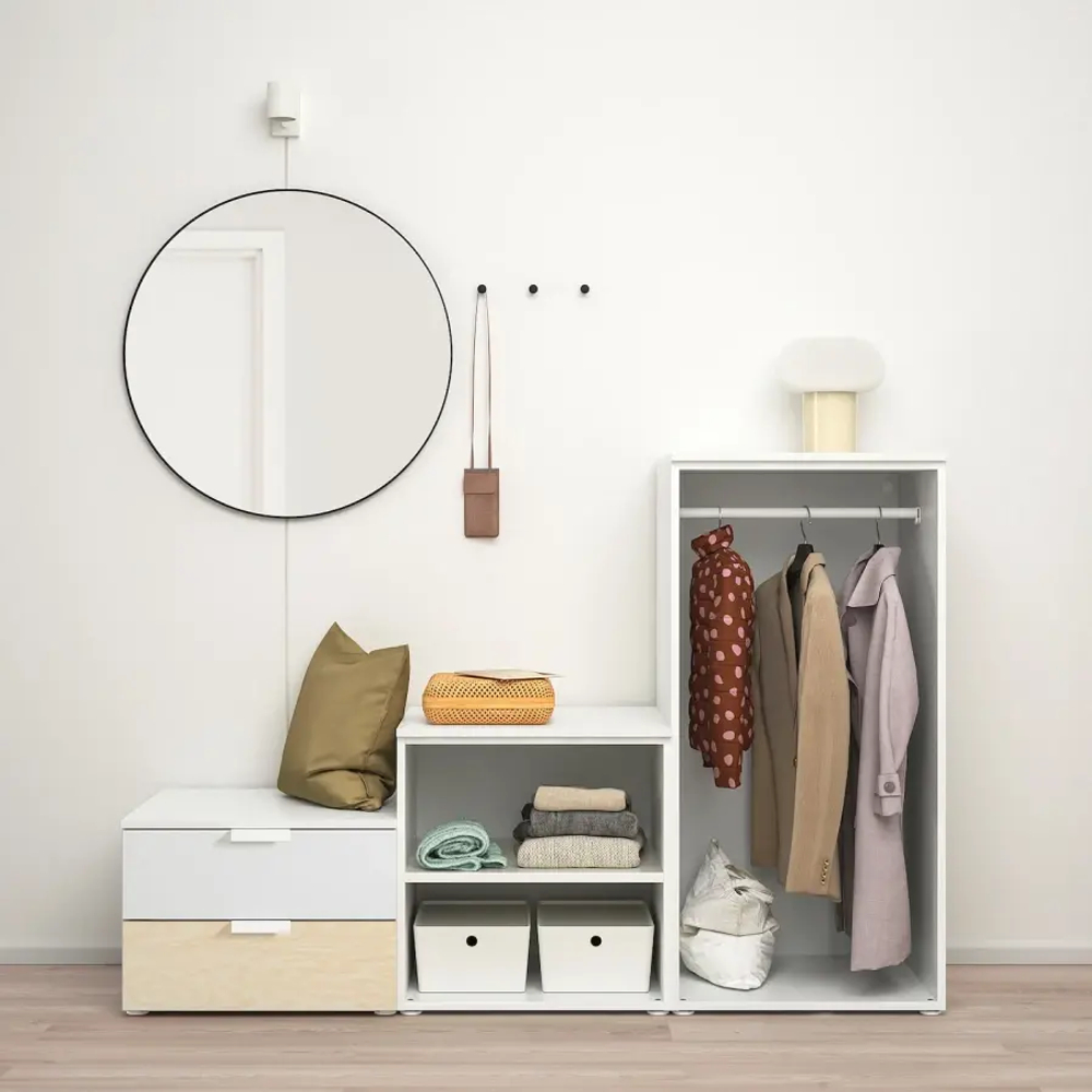 Шкаф - PLATSA IKEA/ ПЛАТСА ИКЕА, 123х180 см, белый/под беленый дуб