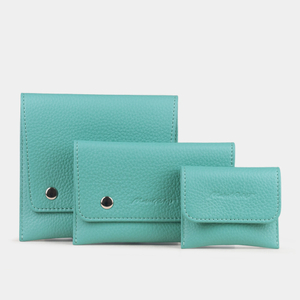 Кофр для украшений Small из кожи теленка, цвета тиффани