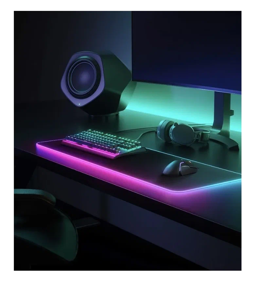 Коврик для мыши черный GMS-WT-5 с RGB подсветкой (400*900*4мм)