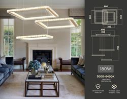 Ambrella Управляемый подвесной светодиодный светильник Ice FA1761