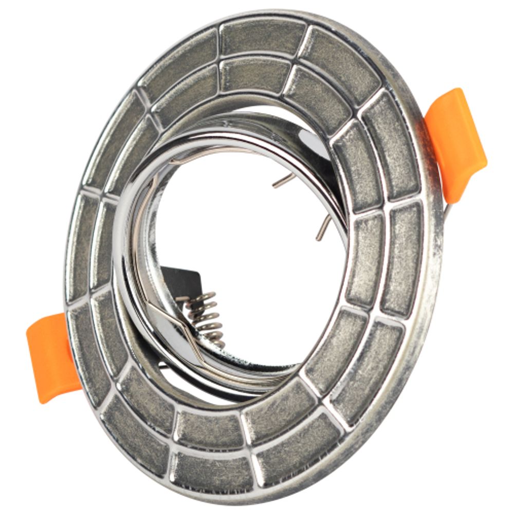 ST7A CH/SS Светильник ЭРА штампованный поворотный MR16,12V/220V, 50W сатин серебро/хром | Штампованные встраиваемые светильники