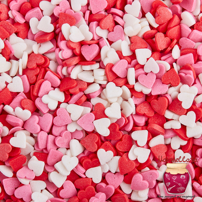 Посыпка "Сердечки красно-белые-розовые" мини, 75 гр.