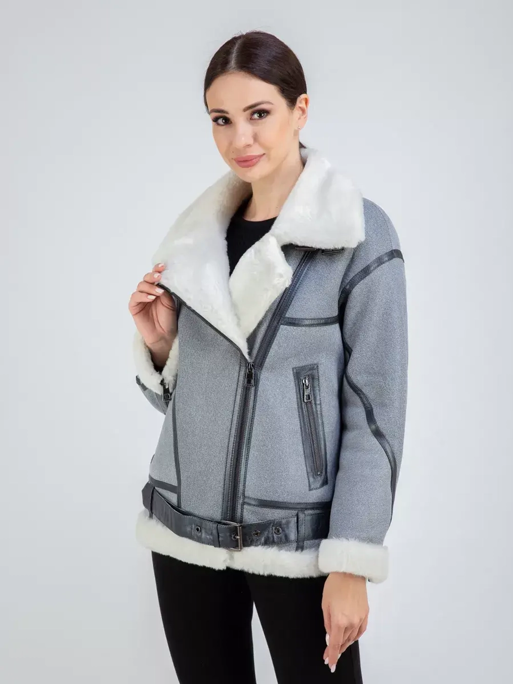 Дубленка авиатор натуральная зимняя