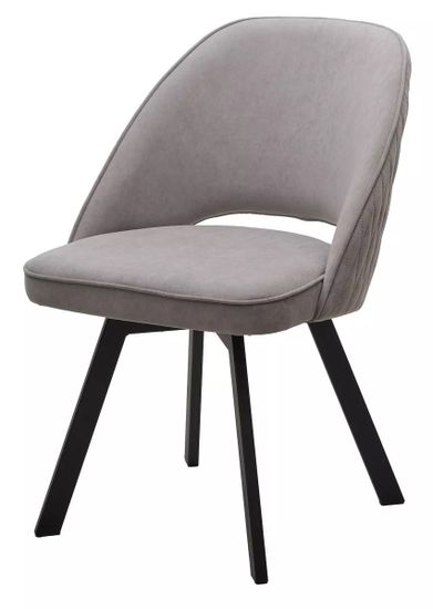 Стул DUNA 360 град. поворот. B22 Серый, велюр / черный каркас, М-City