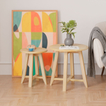 Журнальный столик 49х49х51, комплект из 2 штук, круглая столешница, массив сосны, IKEA