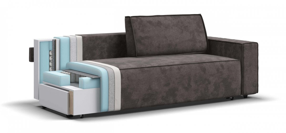 Диван Норд Велюр Алькантара серый