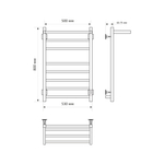 Полотенцесушитель MIXLINE FORTUNE  80х50 (таймер, 560 Вт, 7 перекладин + ПОЛКА) электрический БЕЛЫЙ