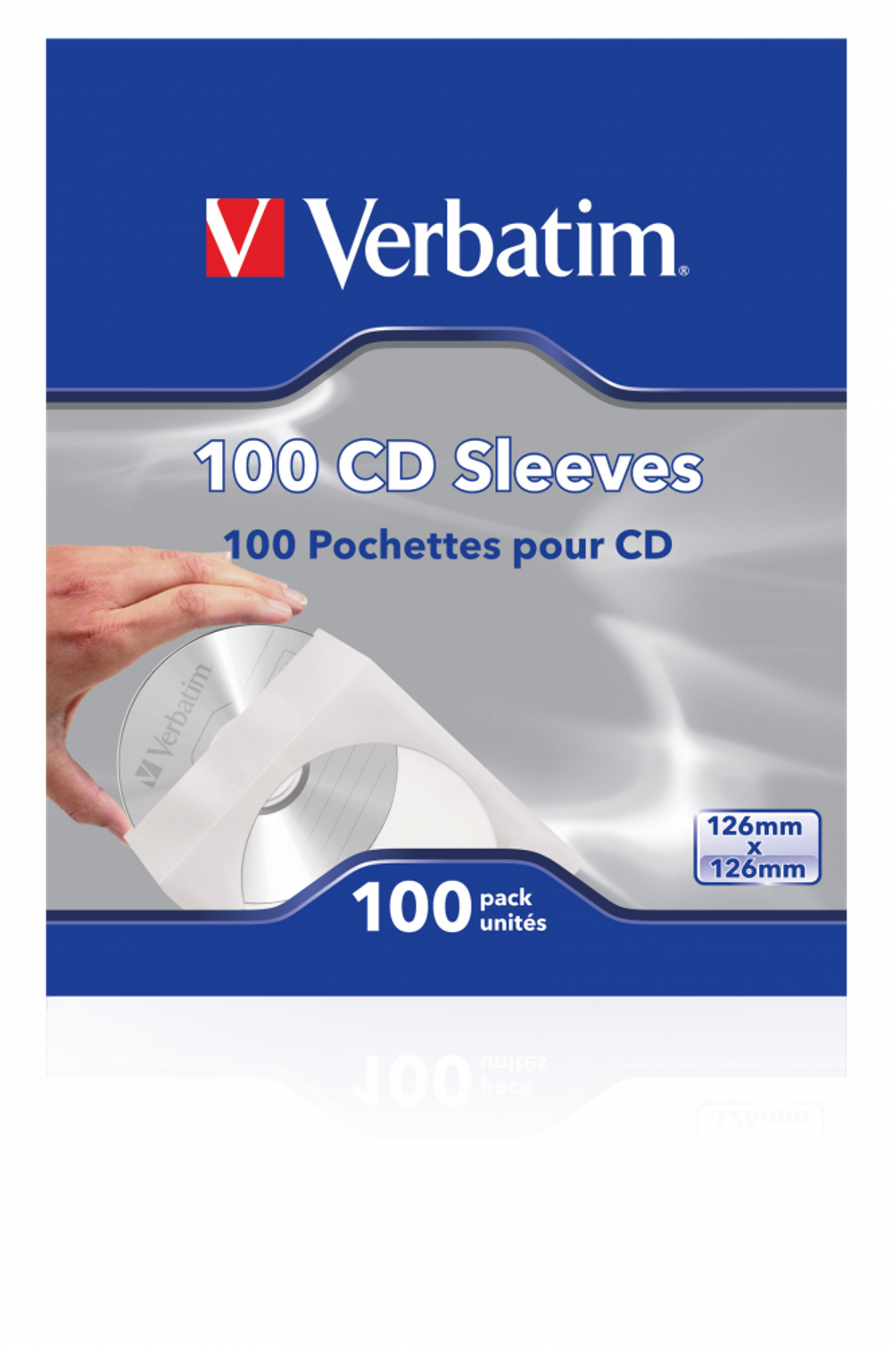 Конверты Verbatim 100 CD Sleeves для оптических дисков, бумажные, 100 шт