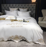 Постельное белье Сатин Гладкокрашеный Вышивка Делюкс DHC006