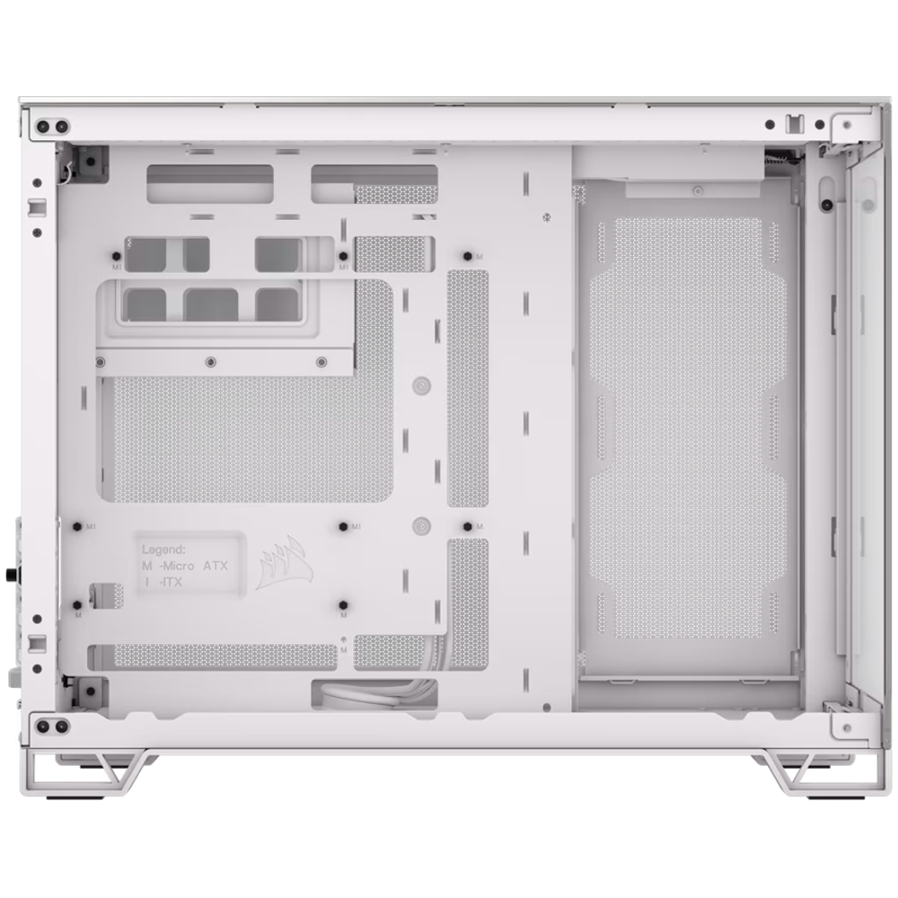 CORSAIR 2500X Micro ATX Dual Chamber PC Case - White/Satin Gray Aluminum