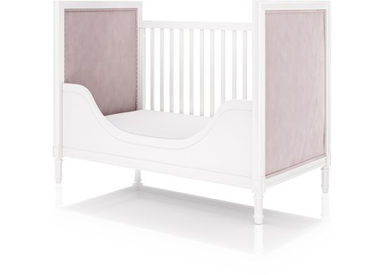 Кроватка Elit (белый, розовая ткань)
