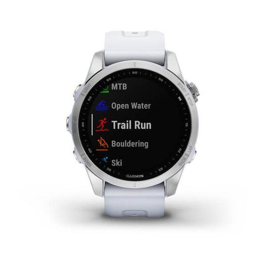 Часы Garmin Fenix 7S стальной, белый силикон 010-02539-03