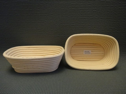 Корзинка для расстойки теста из лозы ротанга прямоугольная 30.5х14.5х8 см