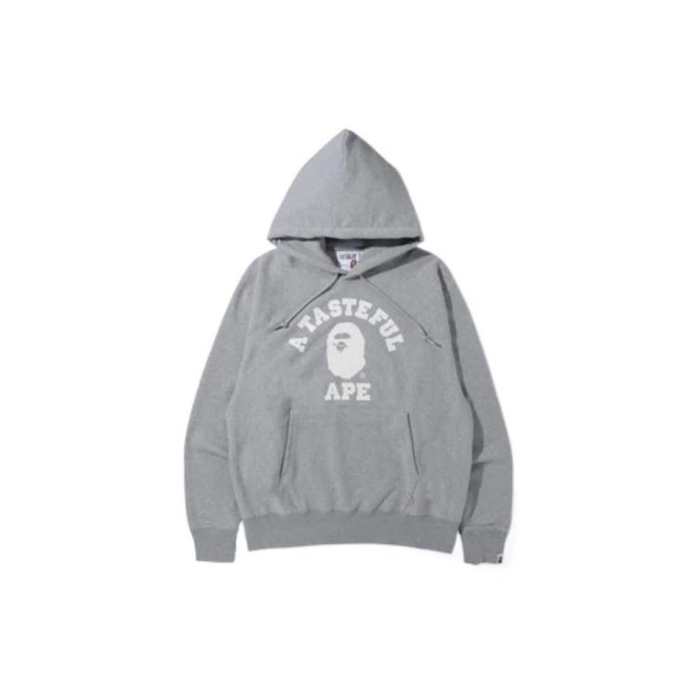 A BATHING APE x JJJJOUND Relaxed Classic College Pullover Hoodie Logo