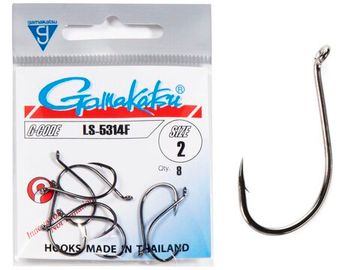 Крючки Gamakatsu LS-5314F HOOKS BLACK разм. 02 8шт.