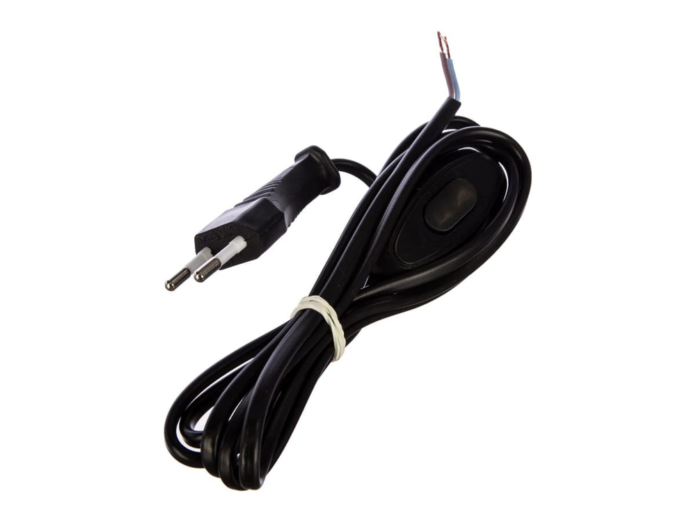 Шнур для бра UNIVersal с проходным выключателем черный 2*0,75 1,7м