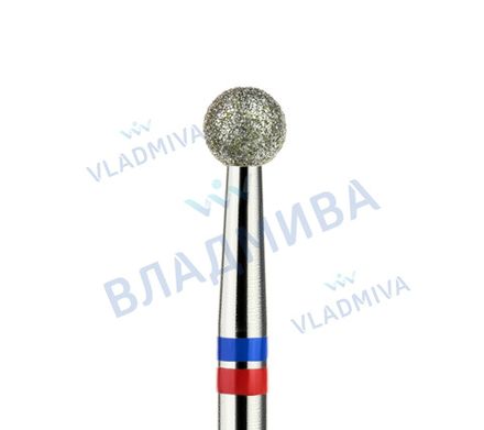 ВладМива Фреза алмазная 001 037 - Шарик (гибрид-красная, синяя)