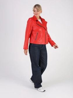 Кожаная куртка демисезонная косуха оверсайз