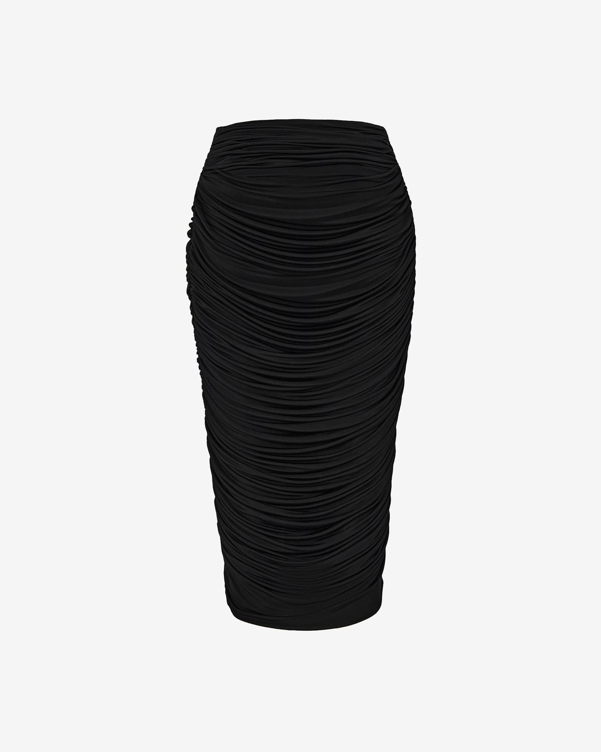 Юбка миди из трикотажа со сборкой