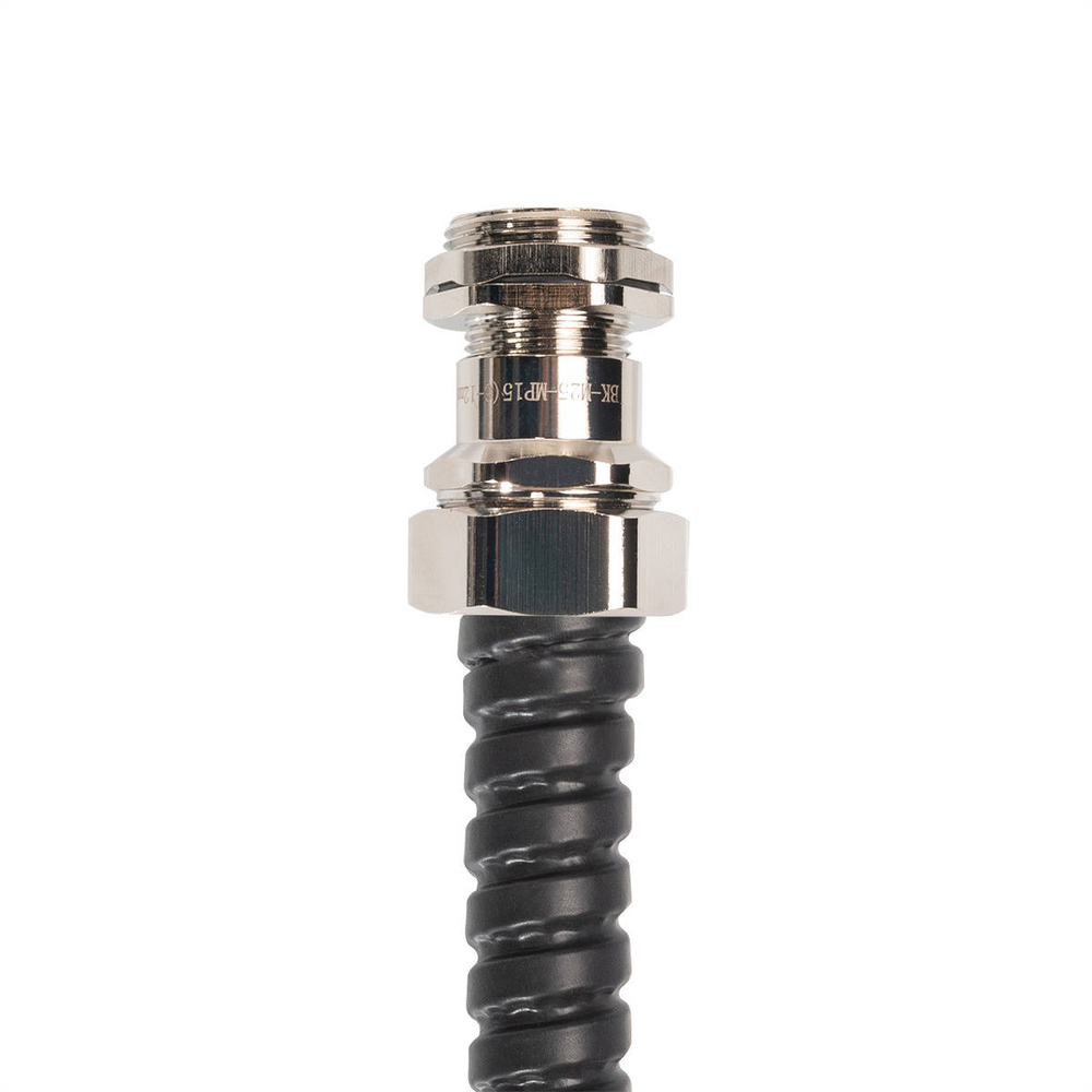 Ввод кабельный для металлорукава латунный ВК-М25(6-12 мм)-МР15 Fortisflex (10 шт.)