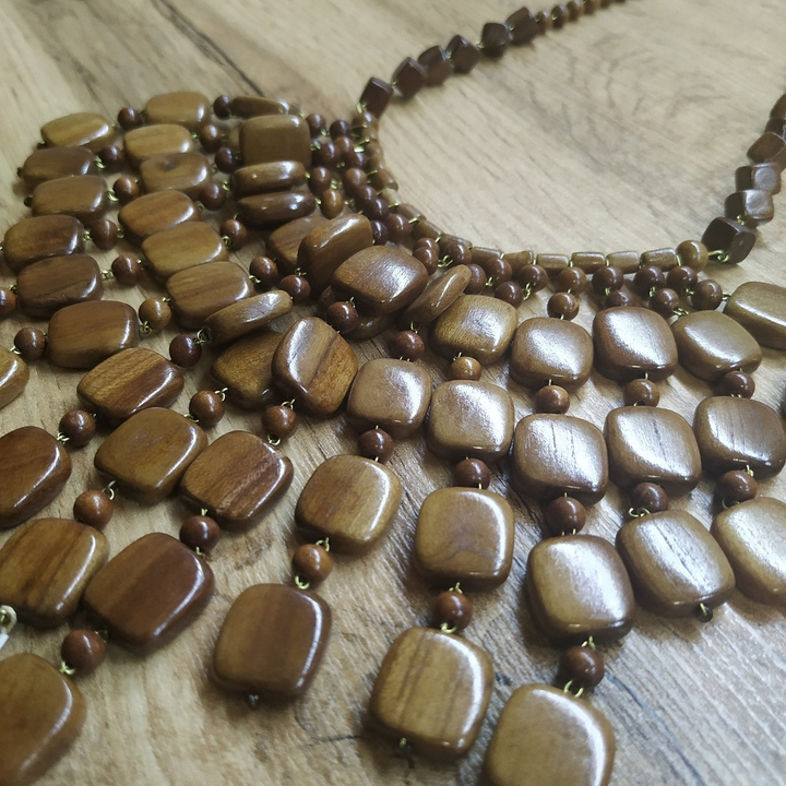 Колье Грозди, дерево, цвет коричневый, 48 см