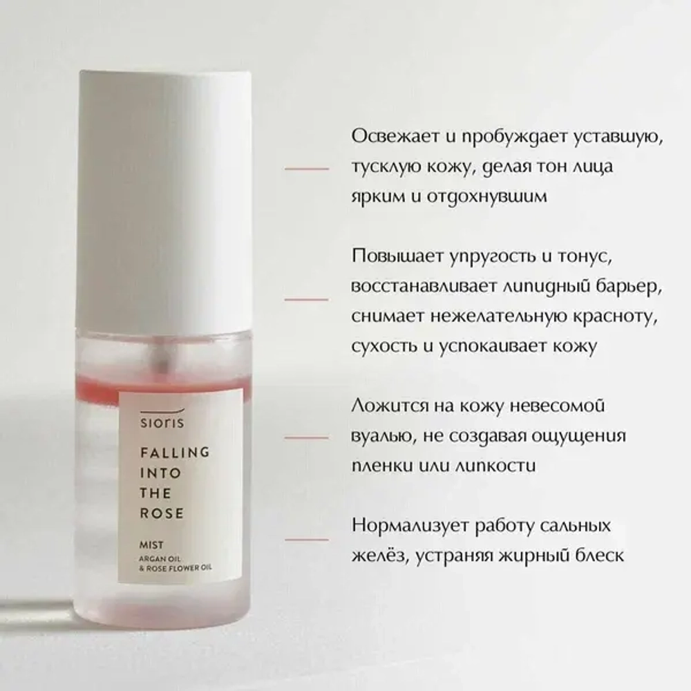 Sioris Мист с розовым маслом для лечения акне и пигментных пятен - Falling into the rose, 100мл