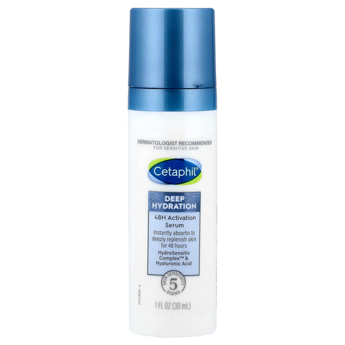 Cetaphil, глубокое увлажнение, сыворотка-активация за 48 часов, для чувствительной кожи, 30 мл (1 жидк. унция)
