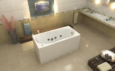 Ванна акриловая BAS Лима 1300х700 с гидромассажем и каркасом