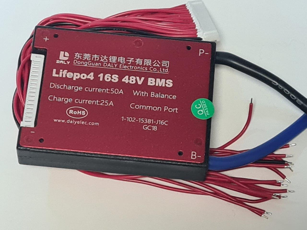 Плата контроля BMS LiFePO4 16S 48V 50A
