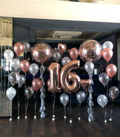 Композиция из шаров Девушке на 16 лет «Нежная»