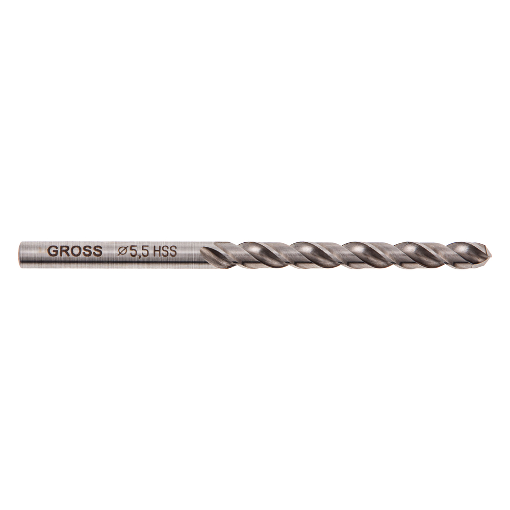 Сверло спиральное по металлу, 5.5 мм, HSS, 338 W Gross