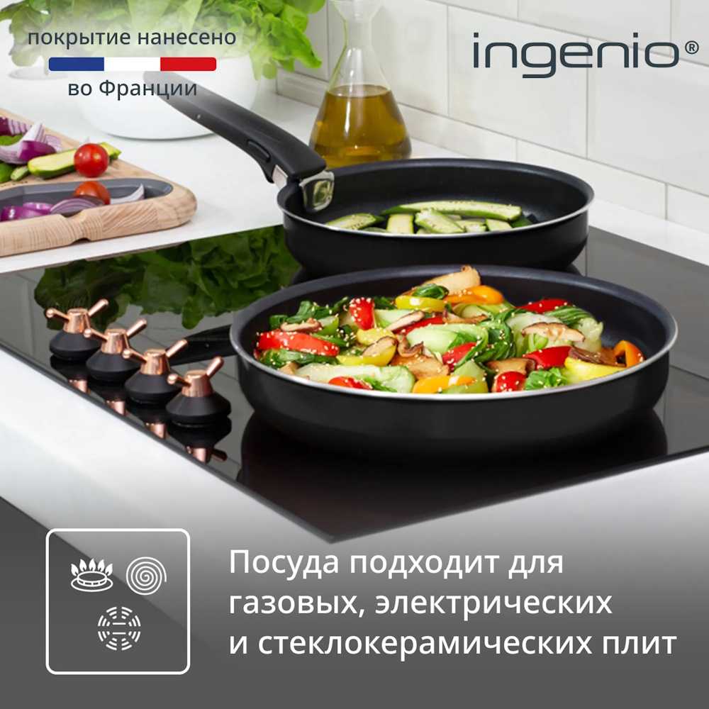 Набор сковород Tefal Ingenio 4250820, 24/28 см, съемная ручка
