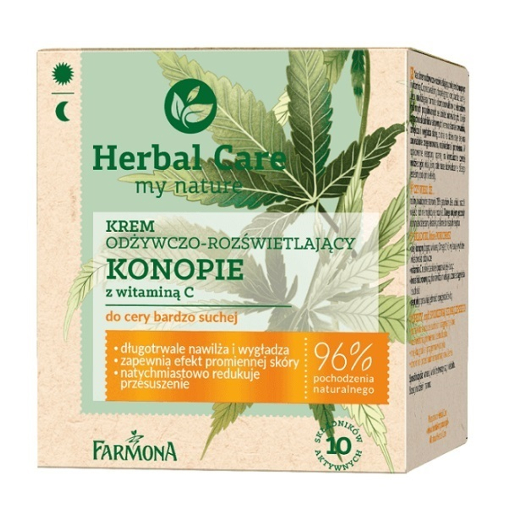 Питательный выравнивающий крем Конопля с витамином С Farmona Herbal Care 50мл
