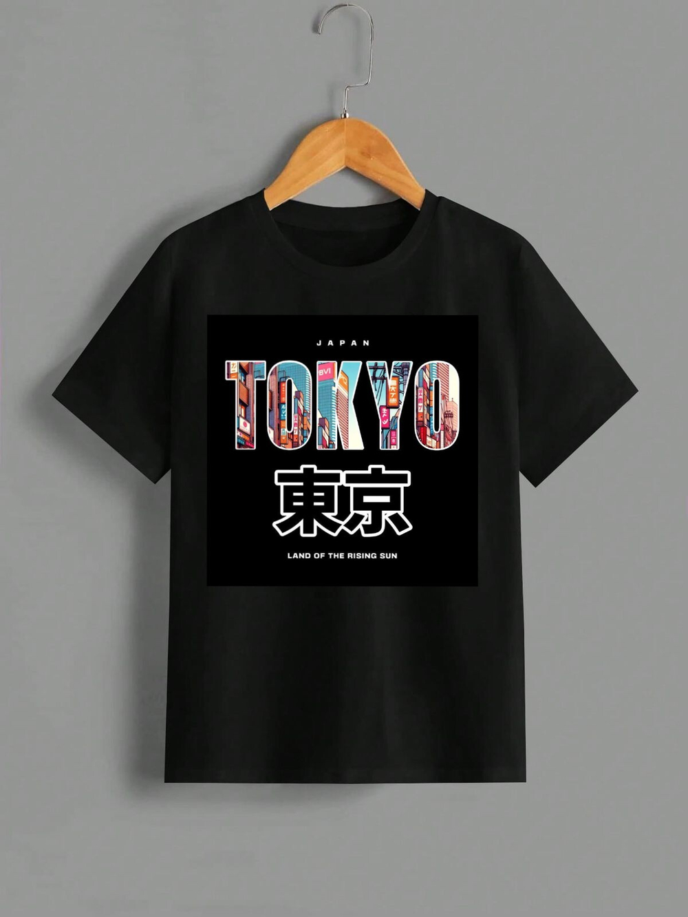 Футболка с принтом ДТФ Tokyo черная