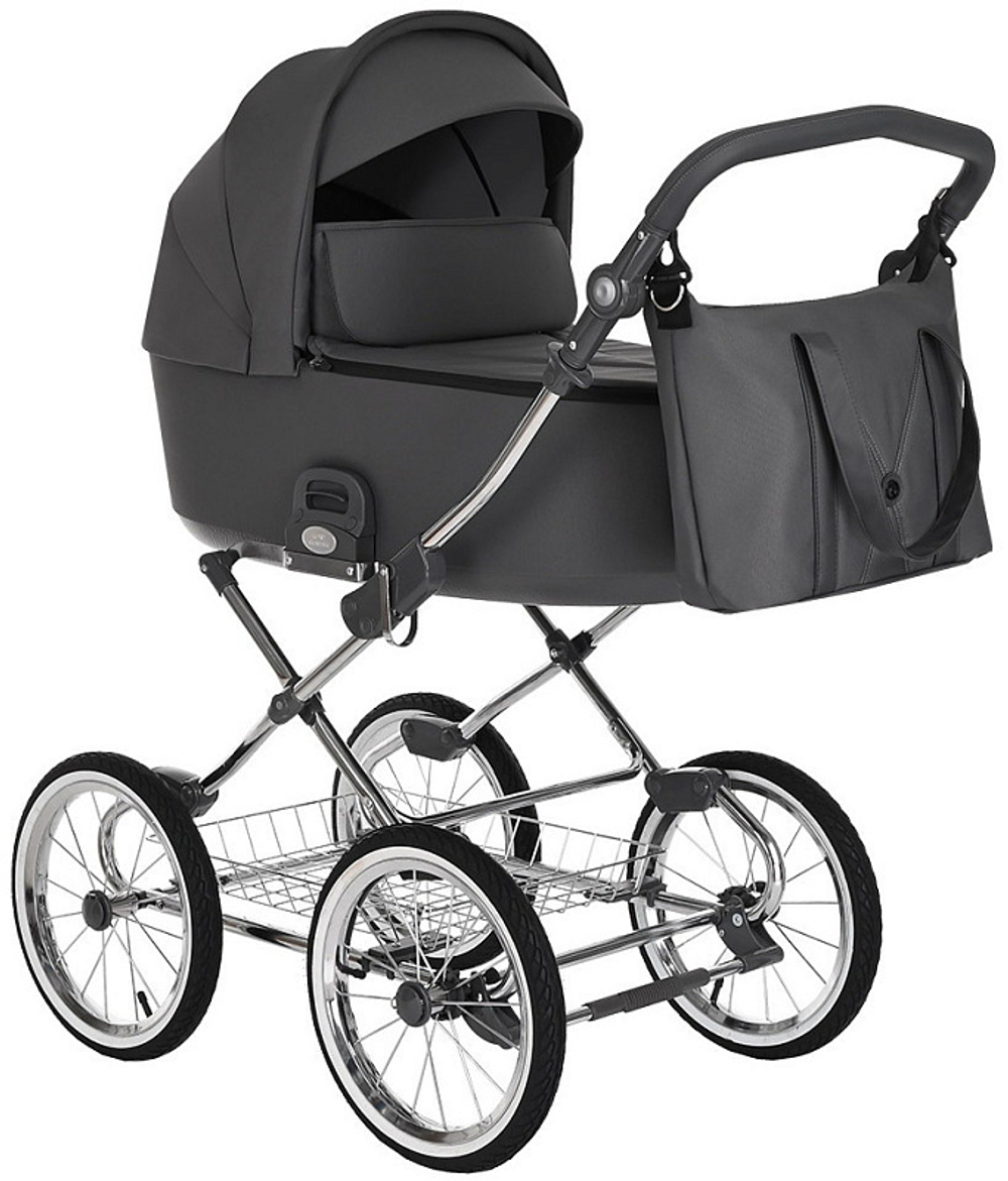 Детская коляска Roan Bass Next Classic d14 3 в 1 с автокреслом Avionaut Silver Black RCL253/1 Steel Grey