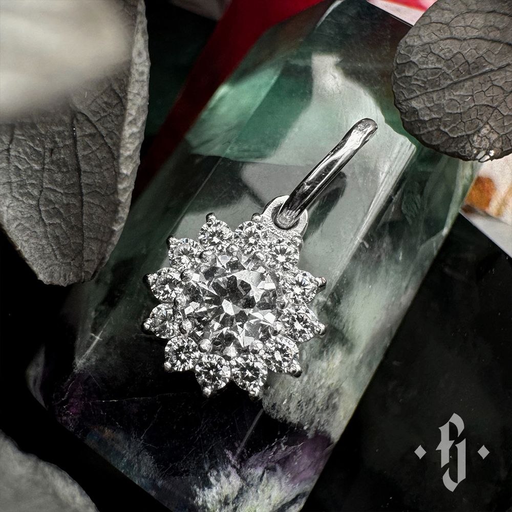 Подвеска &quot;Imbrem&quot; - Белое золото - White CZ