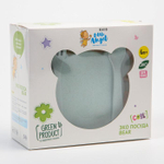 7425069 Набор детской ЭКО посуды: Миска с крышкой, ложка и вилка, цвет зелёный